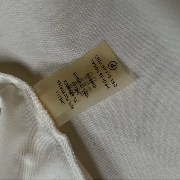 NWT Calvin Klein Marabou Feather Trimmed White Jacket Medium - Picture 7 of 8